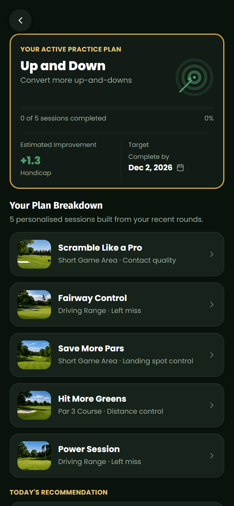 Pintrax personalised practice plan